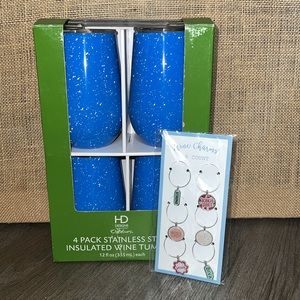 NWT HD Designs Insulated Wine Tumblers set of 4 and FREE GIFT